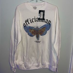 Mens Butterfly Sweatshirt White